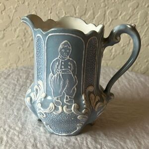 Z S & C: IRMA- Vintage Blue & White Ceramic Creamer/Pitcher- Bavaria- Signed